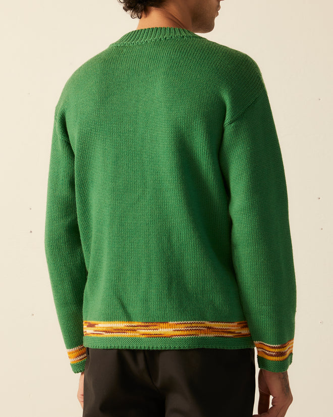 Edge Trim Pullover - Green SWEATER BODE New York
