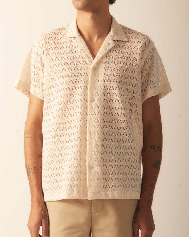 Lattice Lace Short Sleeve Shirt SHIRT BODE New York