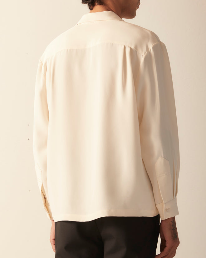 Micro Tie Long Sleeve Shirt - Cream Black SHIRT BODE New York