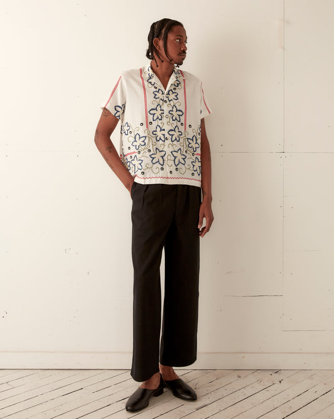 Cornflower Cross Stitch Short Sleeve Shirt SHIRT BODE New York