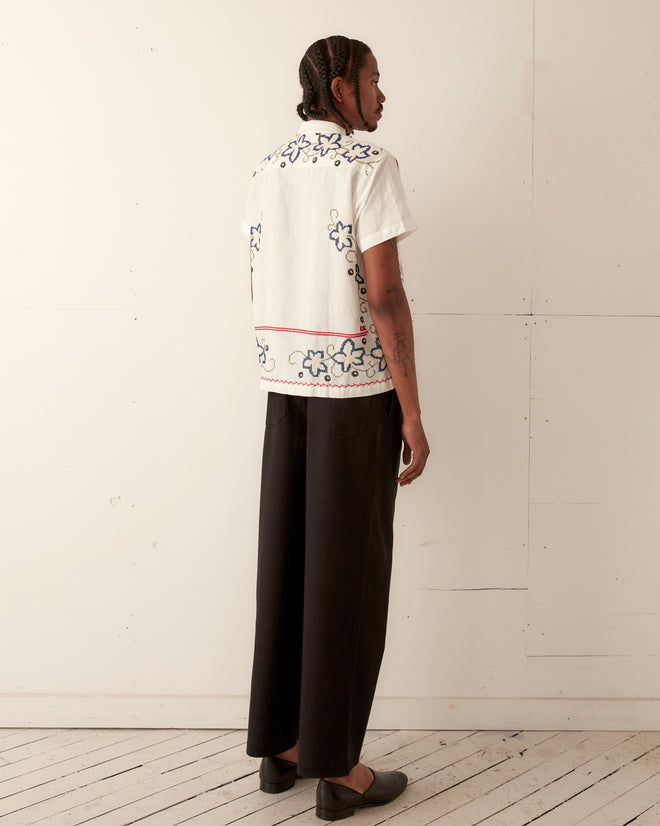 Cornflower Cross Stitch Short Sleeve Shirt SHIRT BODE New York