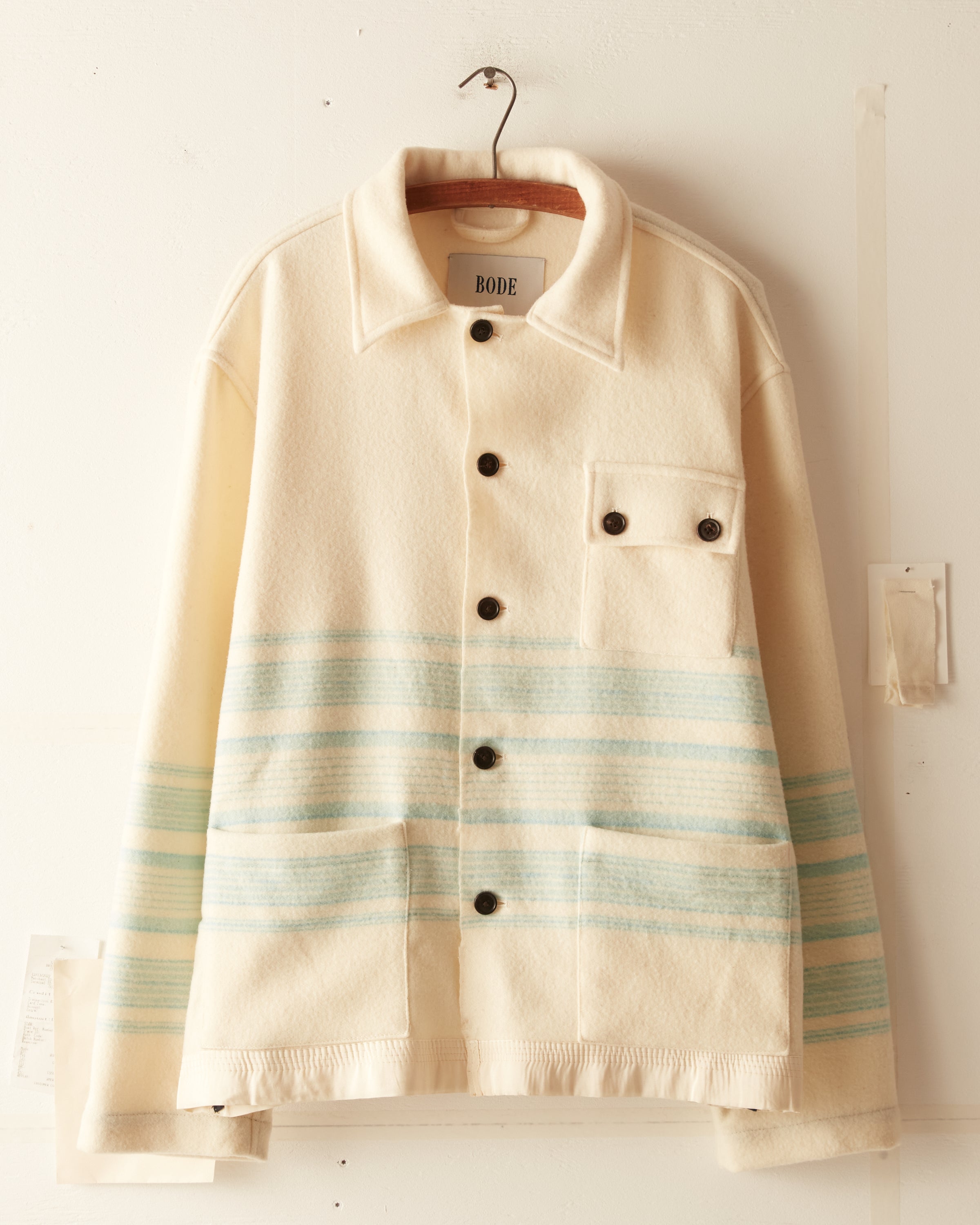 Cream Candy Stripe Blanket Jacket M/L BODE