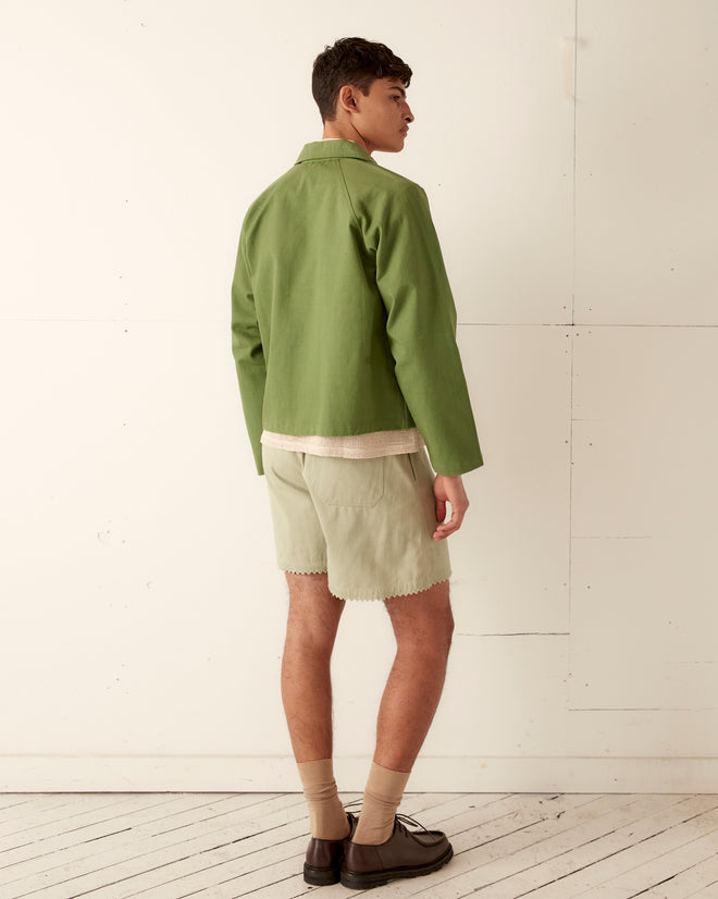 Zig-Zag Hem Shorts - Mint SHORTS BODE New York
