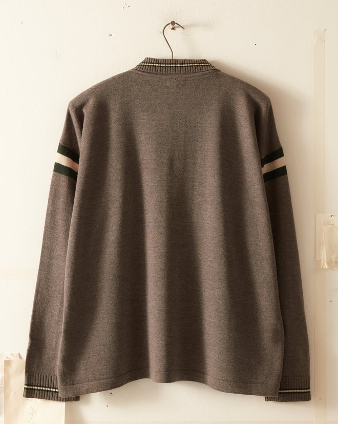 Duotone Stripe Cycling Polo - Grey KNITWEAR BODE New York