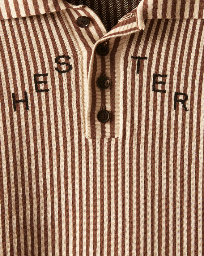 Hester Street Polo - Brown/Cream KNITWEAR BODE New York