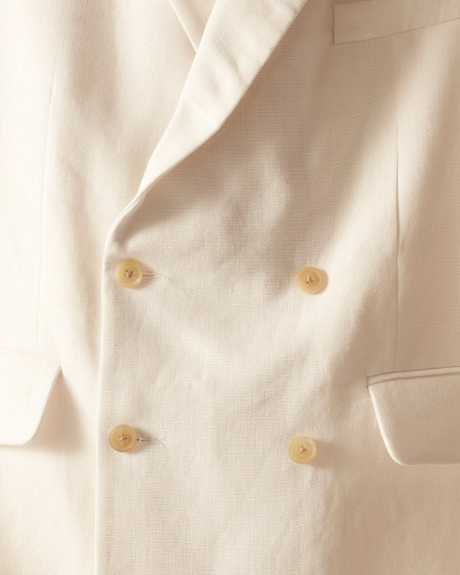 Linen Double-Breasted Suit Jacket - Ivory JACKETS BODE New York