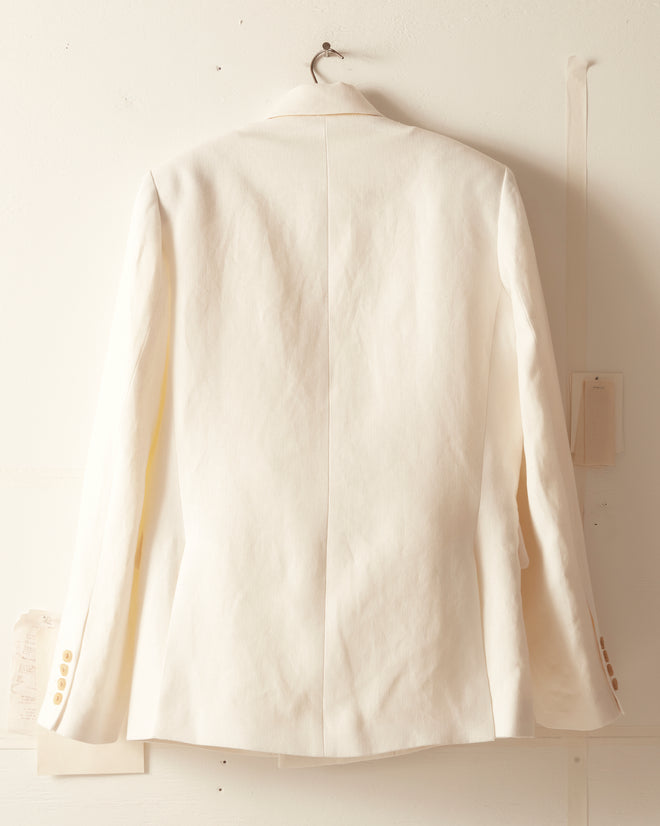 Linen Double-Breasted Suit Jacket - Ivory JACKETS BODE New York