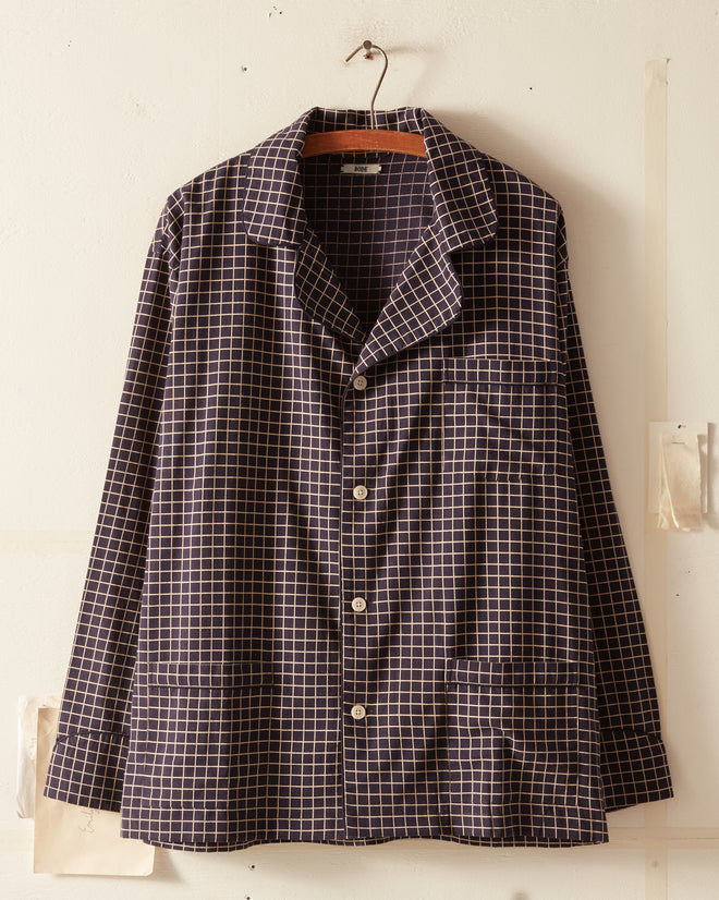 Midnight Grid Pajama Shirt SHIRT BODE New York