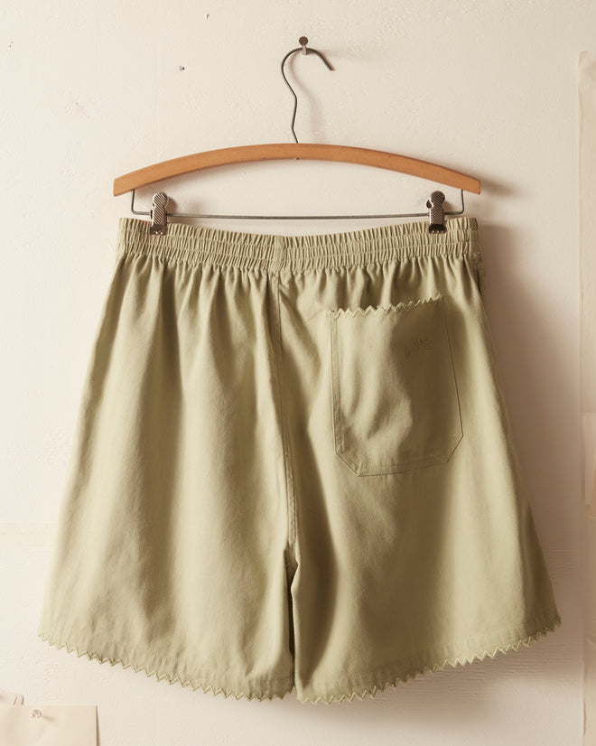 Zig-Zag Hem Shorts - Mint SHORTS BODE New York