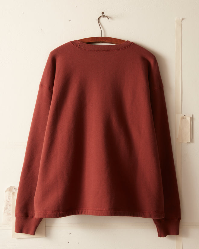 Embroidered Pony Crewneck - Brown CUT AND SEW BODE New York