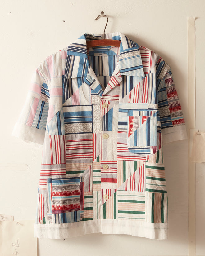 Patchwork Oxford Short Sleeve Shirt SHIRT BODE New York