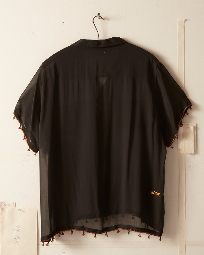 Bugle Bead Trim Short Sleeve Shirt SHIRT BODE New York