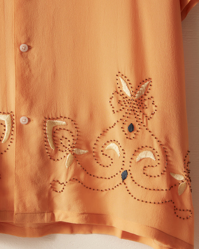 Beaded Cantaloupe Short Sleeve Shirt SHIRT BODE New York