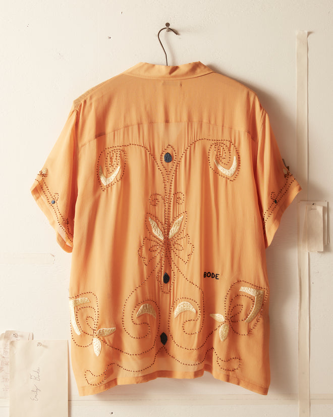 Beaded Cantaloupe Short Sleeve Shirt SHIRT BODE New York