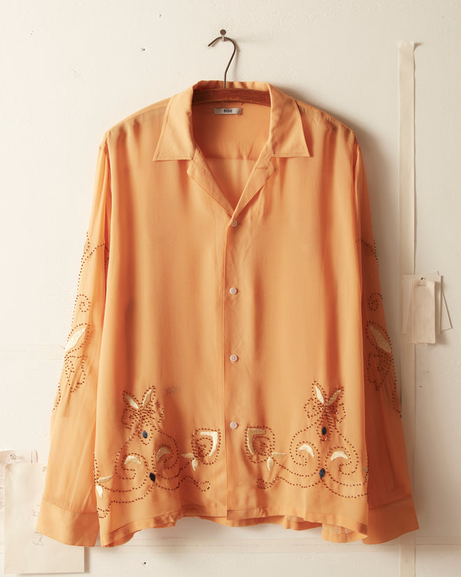 Beaded Cantaloupe Long Sleeve Shirt SHIRT BODE New York