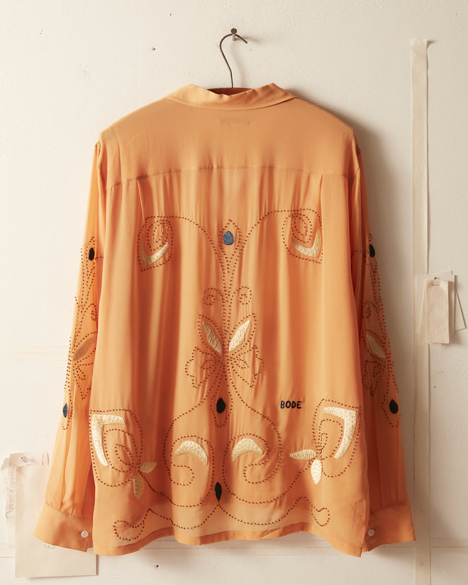 Beaded Cantaloupe Long Sleeve Shirt SHIRT BODE New York