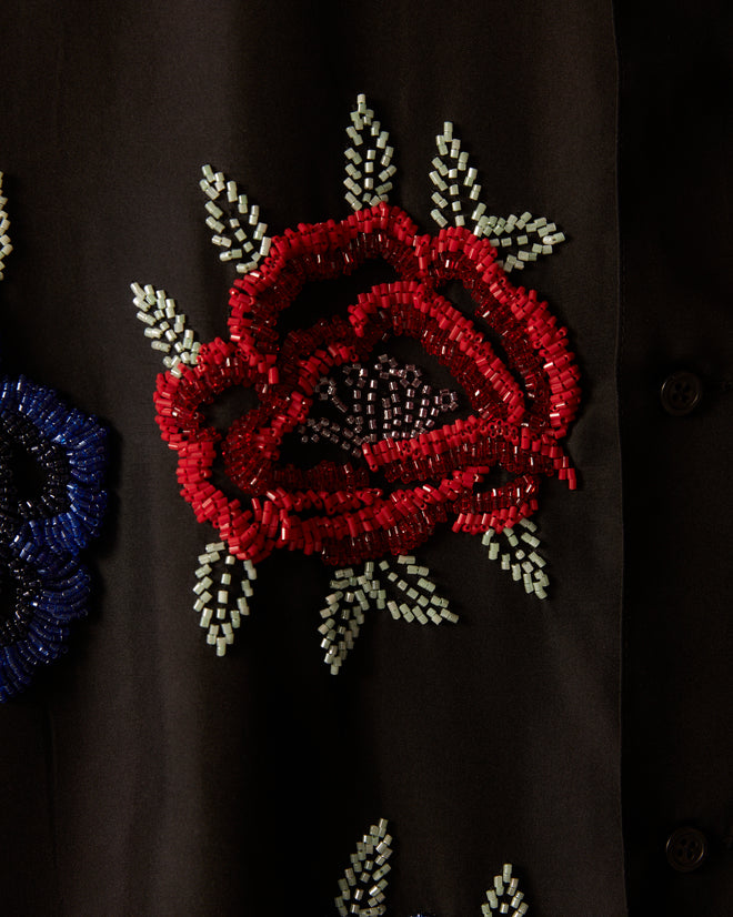 Beaded Poppy Long Sleeve Shirt SHIRT BODE New York