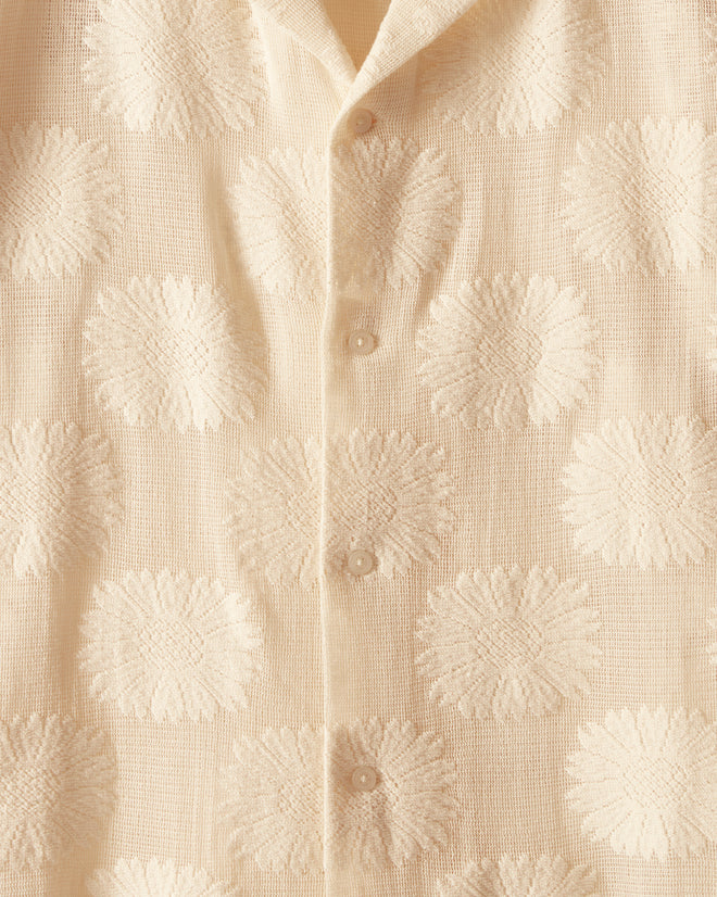 Sunflower Lace Short Sleeve Shirt - Ecru SHIRT BODE New York