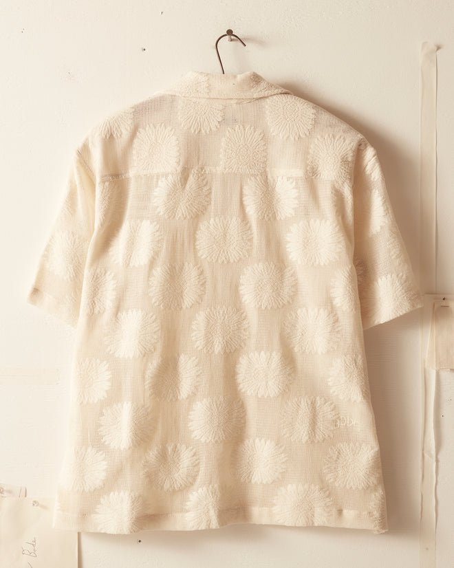 Sunflower Lace Short Sleeve Shirt - Ecru SHIRT BODE New York