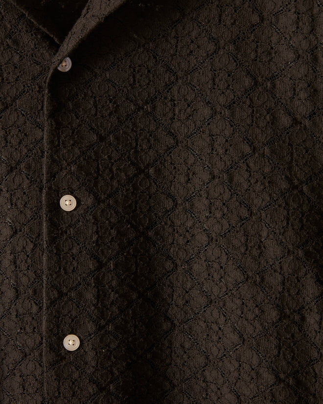 Tile Lace Long Sleeve Shirt - Black SHIRT BODE New York
