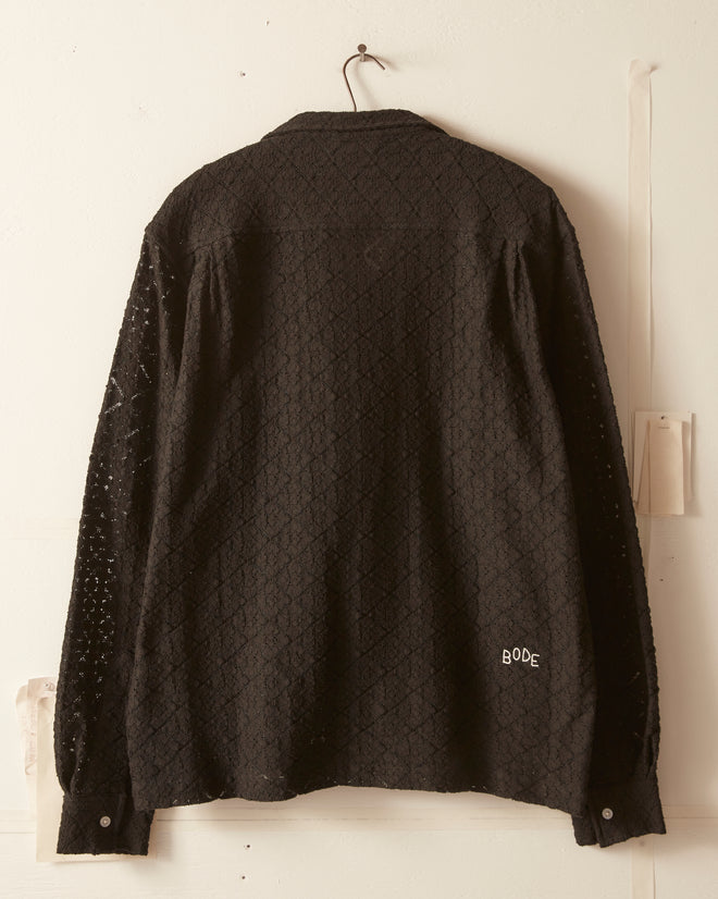 Tile Lace Long Sleeve Shirt - Black SHIRT BODE New York