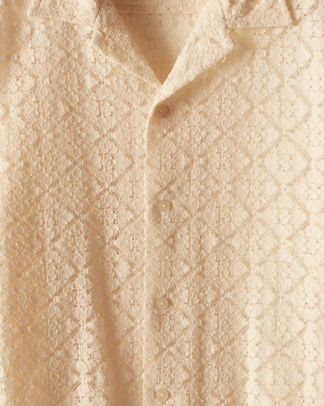 Tile Lace Long Sleeve Shirt - Ecru SHIRT BODE New York