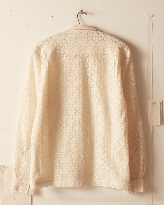 Tile Lace Long Sleeve Shirt - Ecru SHIRT BODE New York
