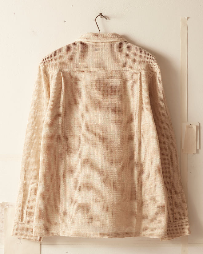 Open Weave Long Sleeve Shirt - Ecru SHIRT BODE New York