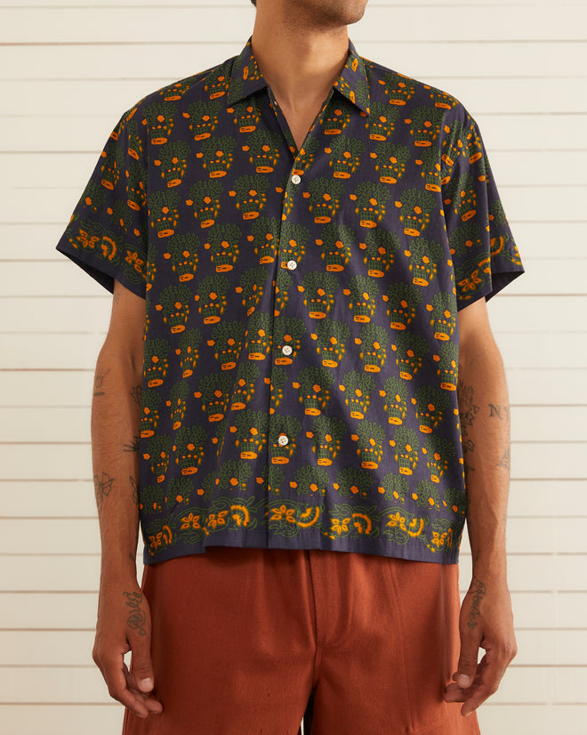 Trellis Block Print Short Sleeve Shirt SHIRTS BODE New York