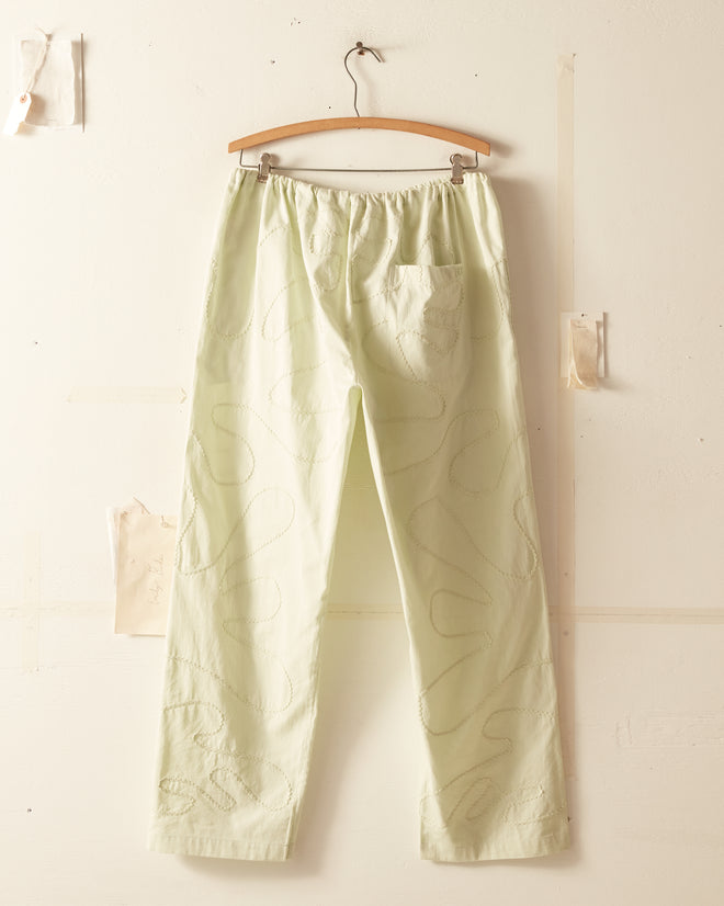 Rickrack Pajama Pants - Green TROUSERS BODE New York
