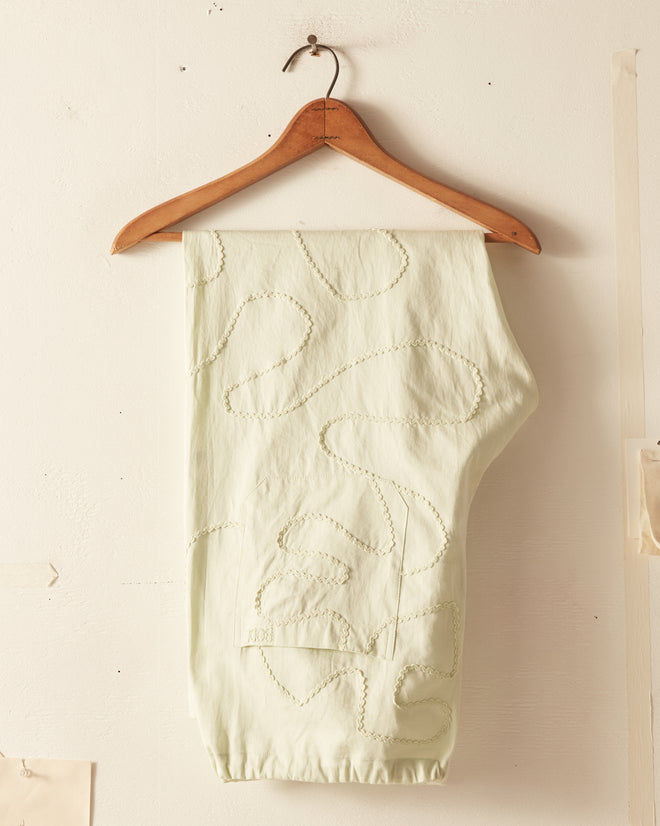 Rickrack Pajama Pants - Green TROUSERS BODE New York