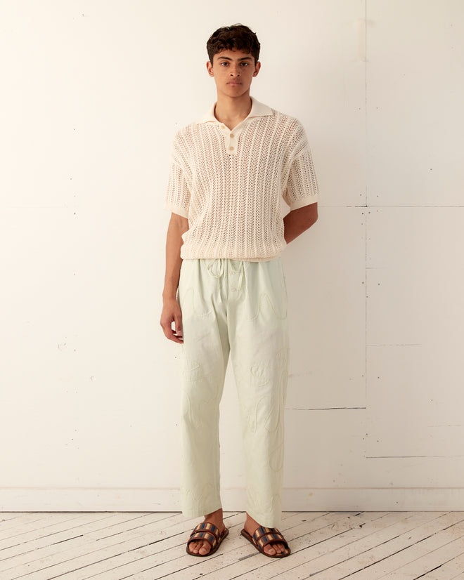 Rickrack Pajama Pants - Green TROUSERS BODE New York