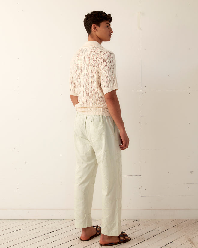 Rickrack Pajama Pants - Green TROUSERS BODE New York