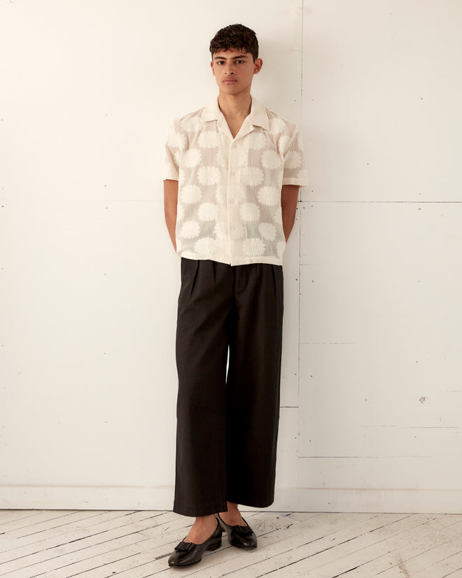 Sunflower Lace Short Sleeve Shirt - Ecru SHIRT BODE New York