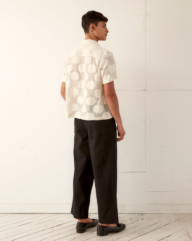 Sunflower Lace Short Sleeve Shirt - Ecru SHIRT BODE New York