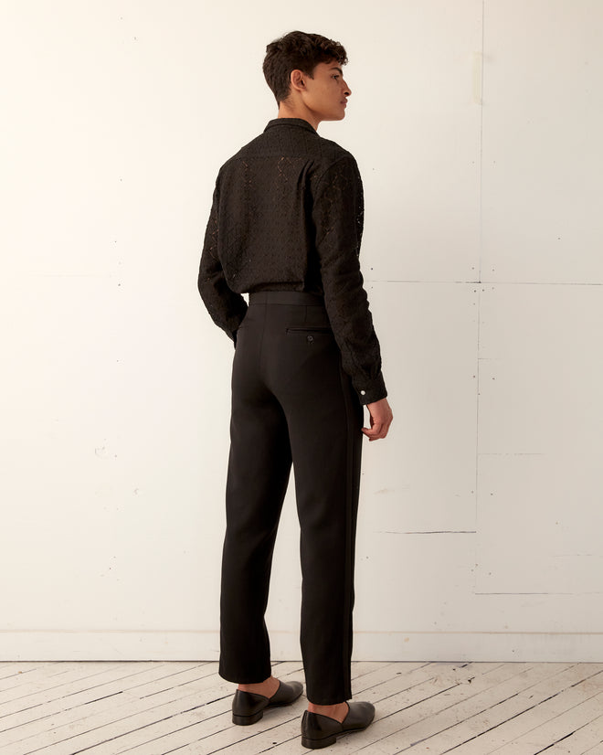 Tile Lace Long Sleeve Shirt - Black SHIRT BODE New York