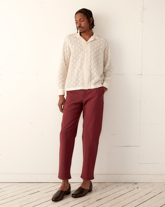 Tile Lace Long Sleeve Shirt - Ecru SHIRT BODE New York