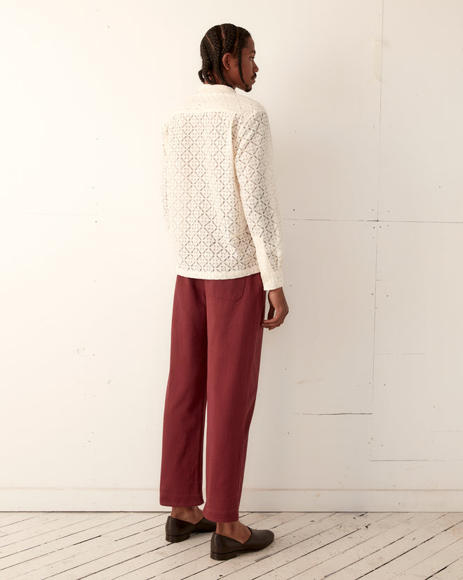 Tile Lace Long Sleeve Shirt - Ecru SHIRT BODE New York