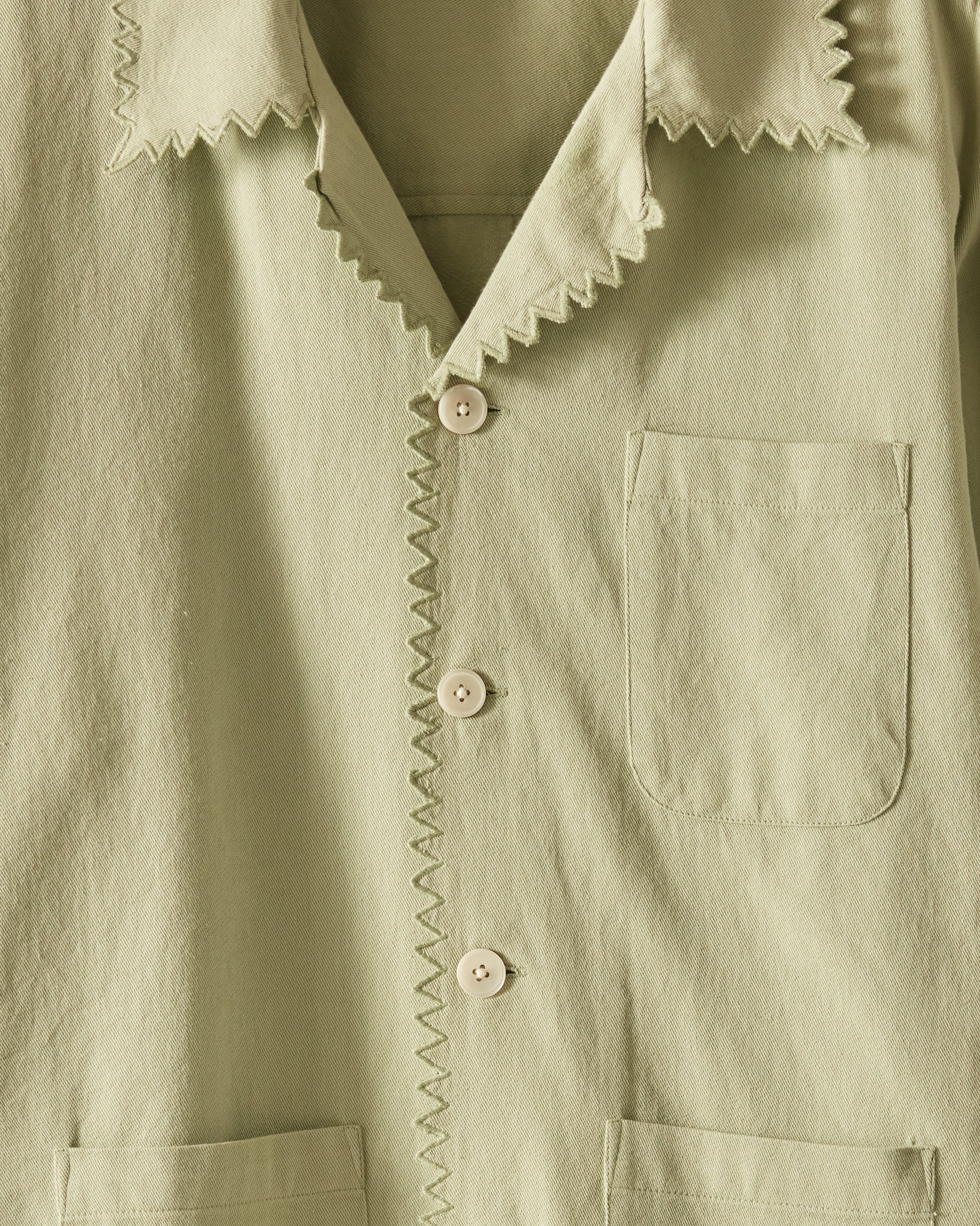 【完売品】Wide Dad LONGT-SHIRTS BORDER サイズ2 Zig-Zag Hem Long Sleeve Shirt - Mint – BODE
