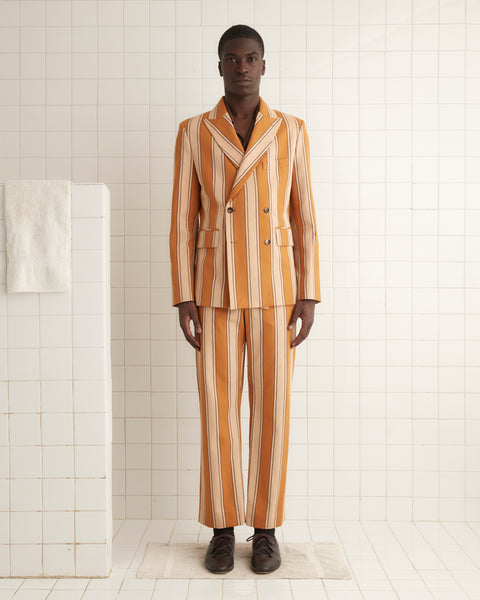 Awning Stripe Double-Breasted Suit Jacket – BODE