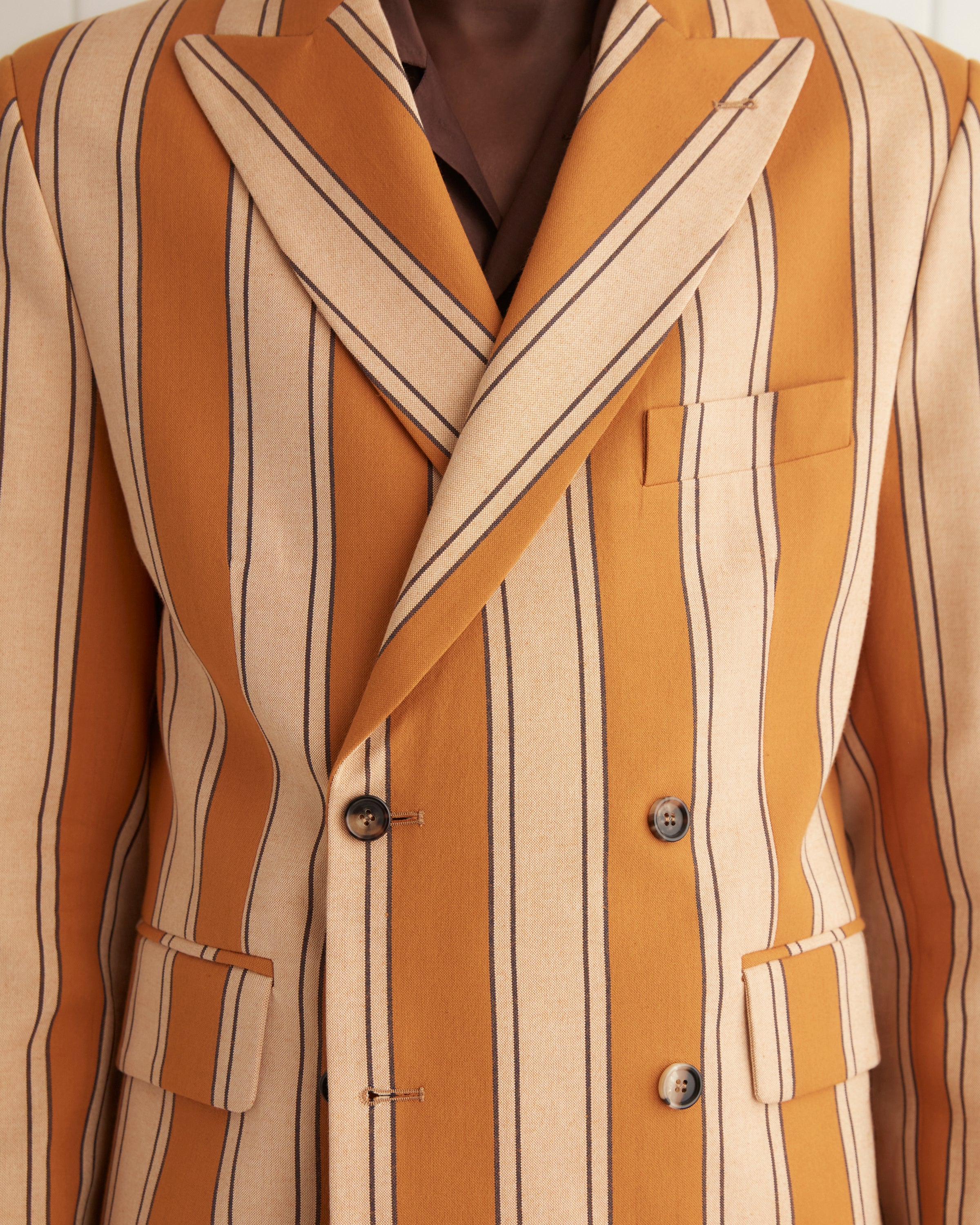 Awning Stripe Double-Breasted Suit Jacket – BODE