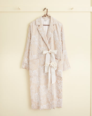 Beaded Perennial Jacquard Coat