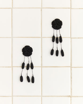 Blossom Earrings - Black KNIT ACCESSORIES BODE New York