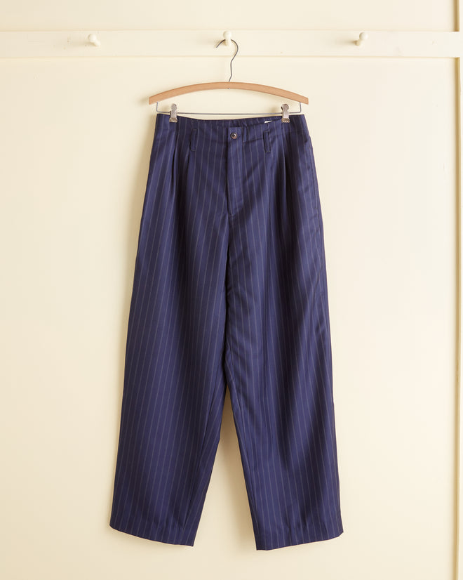 Blue Pinstripe Trousers - 29