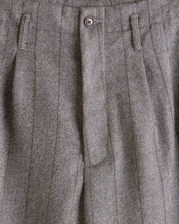 Blue Stripe Herringbone Trousers - 26 OOAK TROUSERS BODE New York