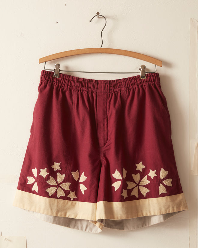 Moonflower Appliqué Shorts