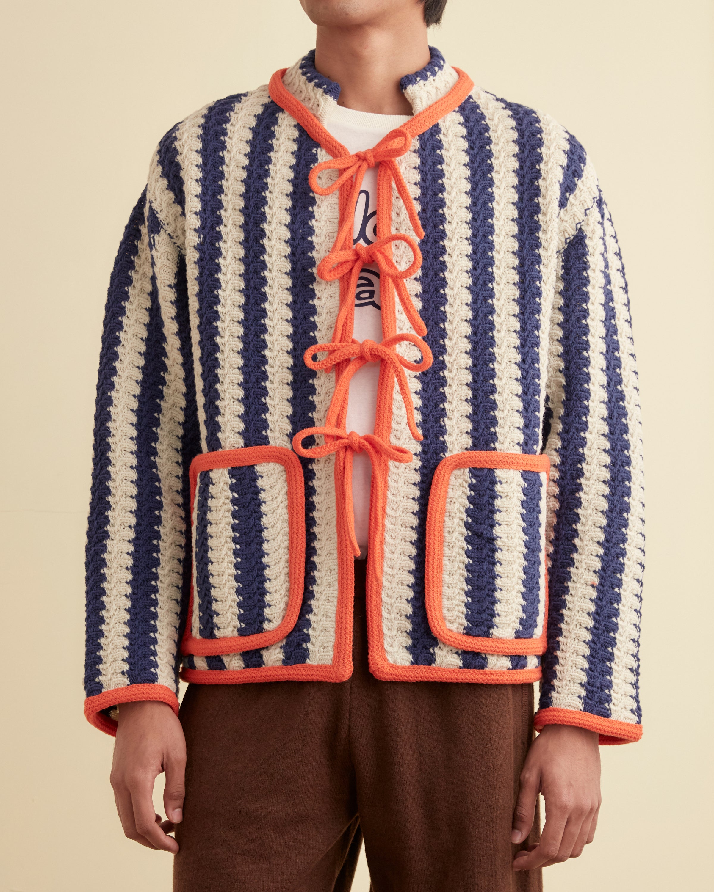 Bold Stripe Cardigan - Blue/Cream – BODE