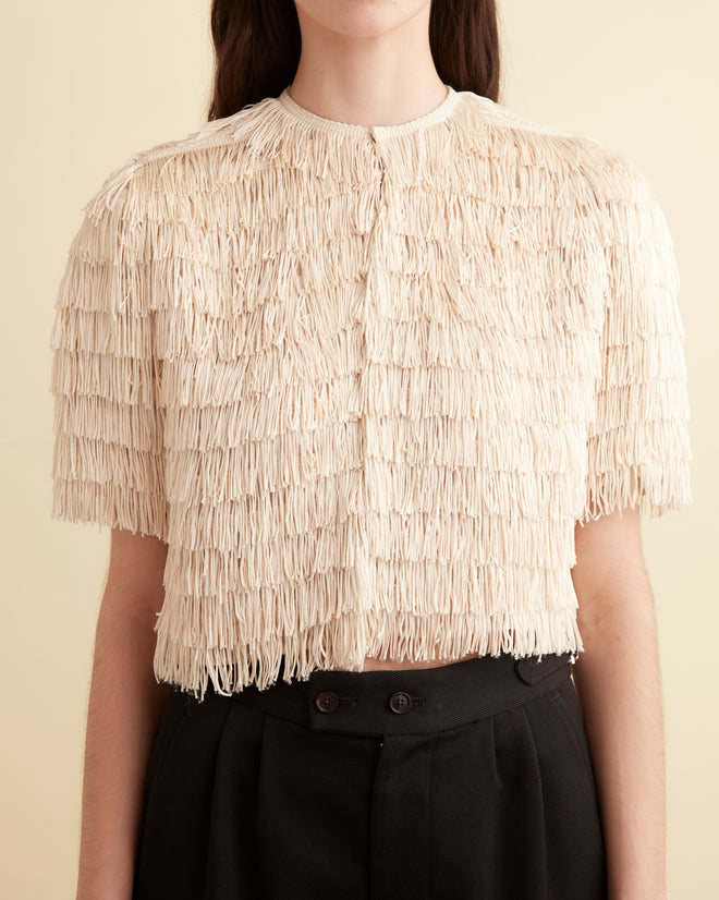 Bombard Fringe Top - Cream SHIRT BODE New York