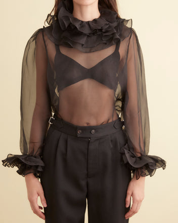 Boo Ruffle Top - Black SHIRT BODE New York