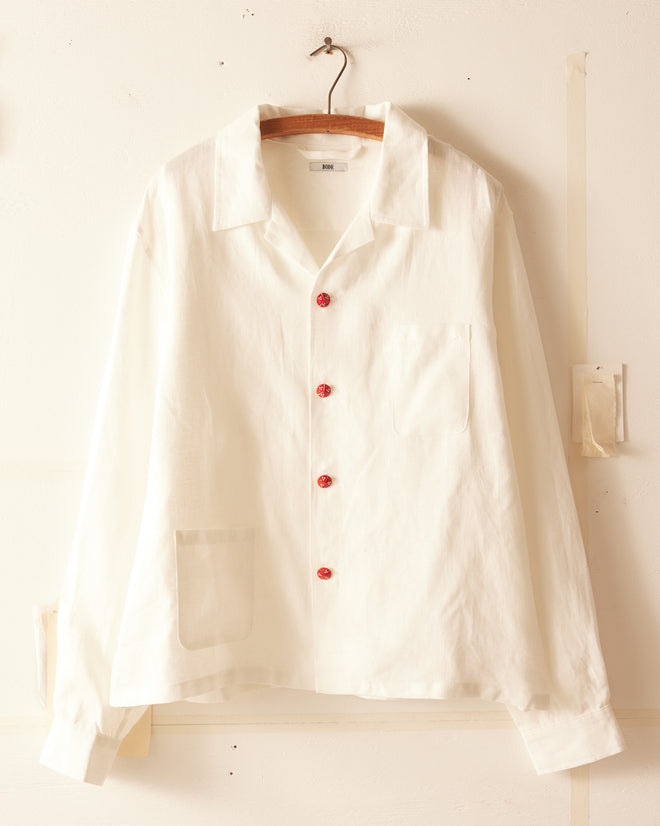 Bulb Flower Button Long Sleeve Shirt - XXL